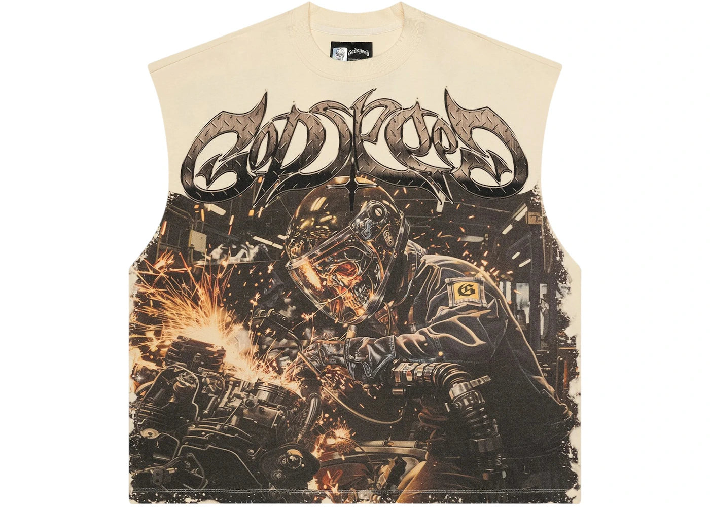 Godspeed Steel Sharpens Steel Sleeveless Shirt Bone