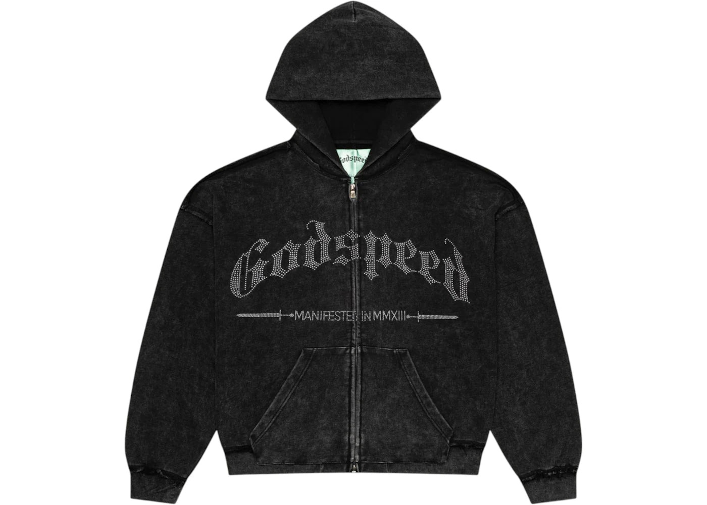 Godspeed Studded OG Logo Hoodie Black Wash