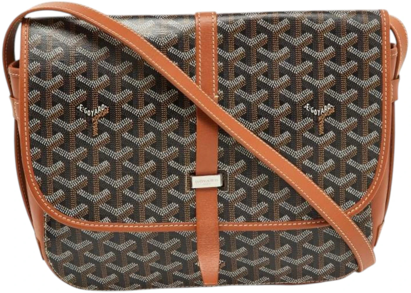 Goyard Belvedere Messenger Goyardine MM Black Tan
