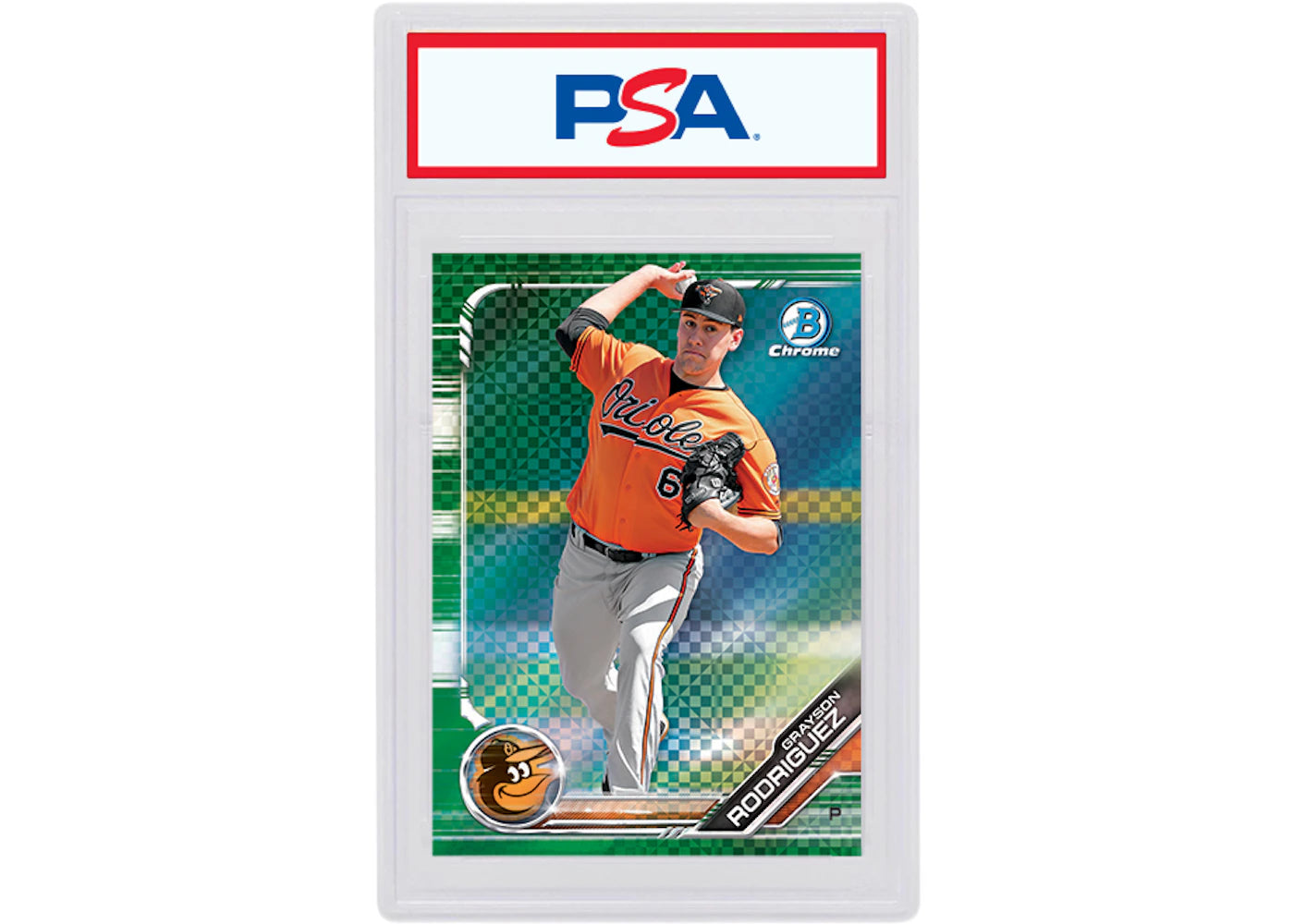 Grayson Rodriguez 2019 Bowman Chrome X Green X-Fractor /31 BCP-181 (PSA or BGS Graded)