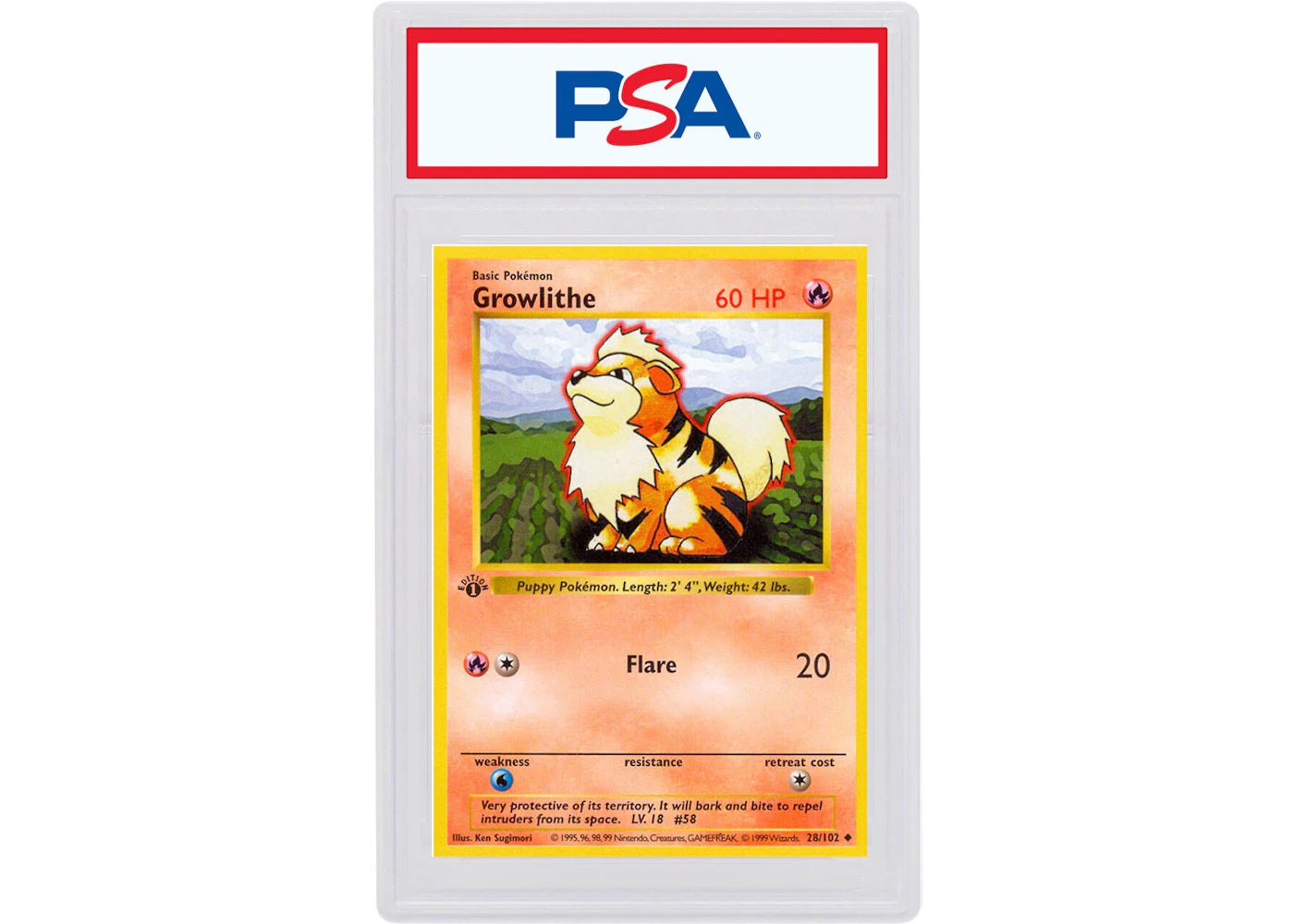 Growlithe 1999 Pokemon TCG Base Set 1st Edition #28/102 (PSA or BGS Graded)