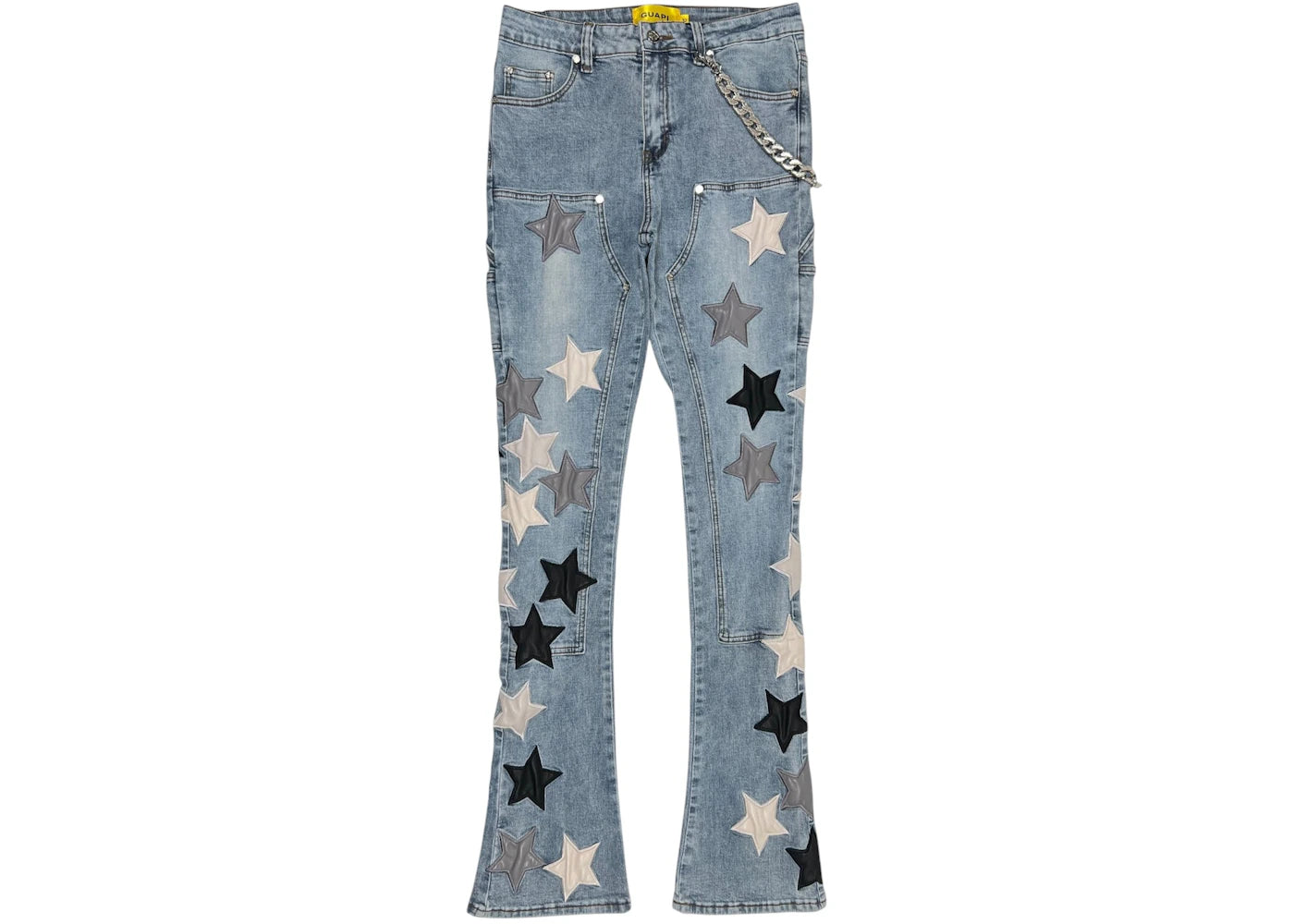 Guapi Aqua Blue Vintage Stars Denim Jean Blue