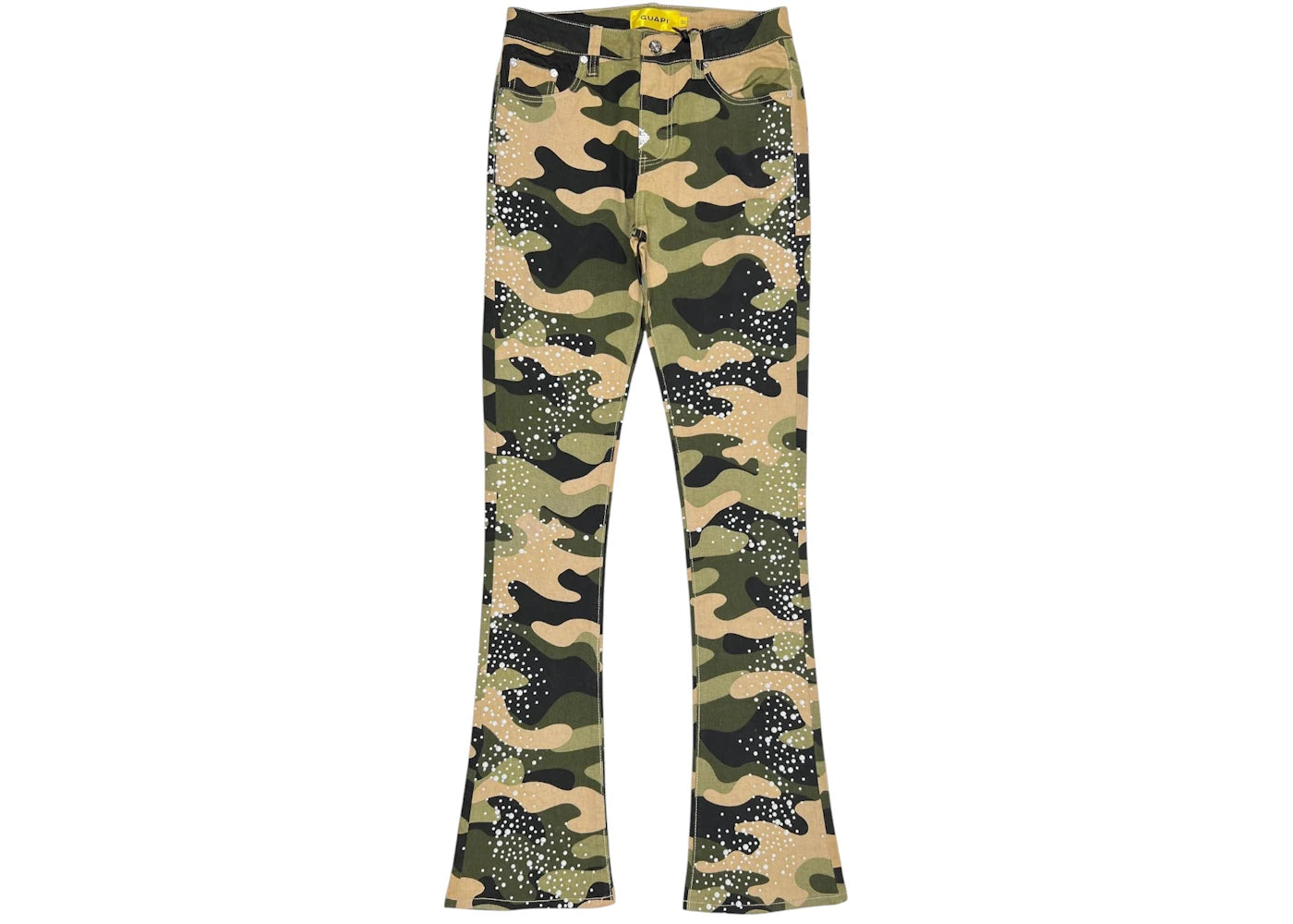 Guapi Camo Pearls Embellished Denim Jean Camo
