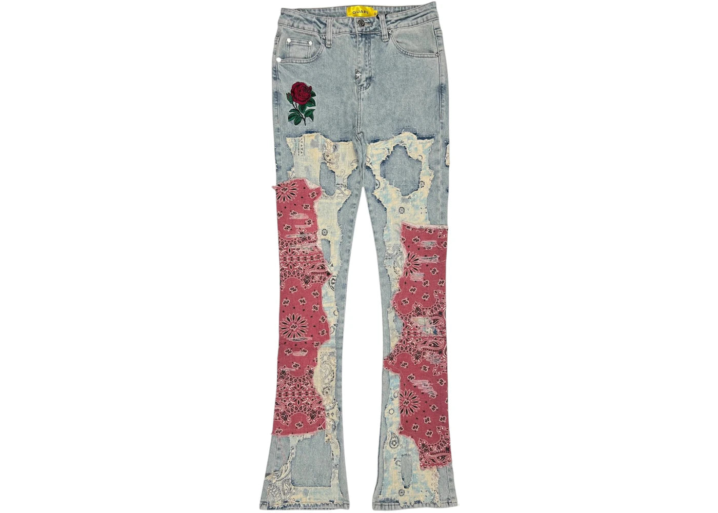 Guapi Vintage Distressed Rose Denim Blue