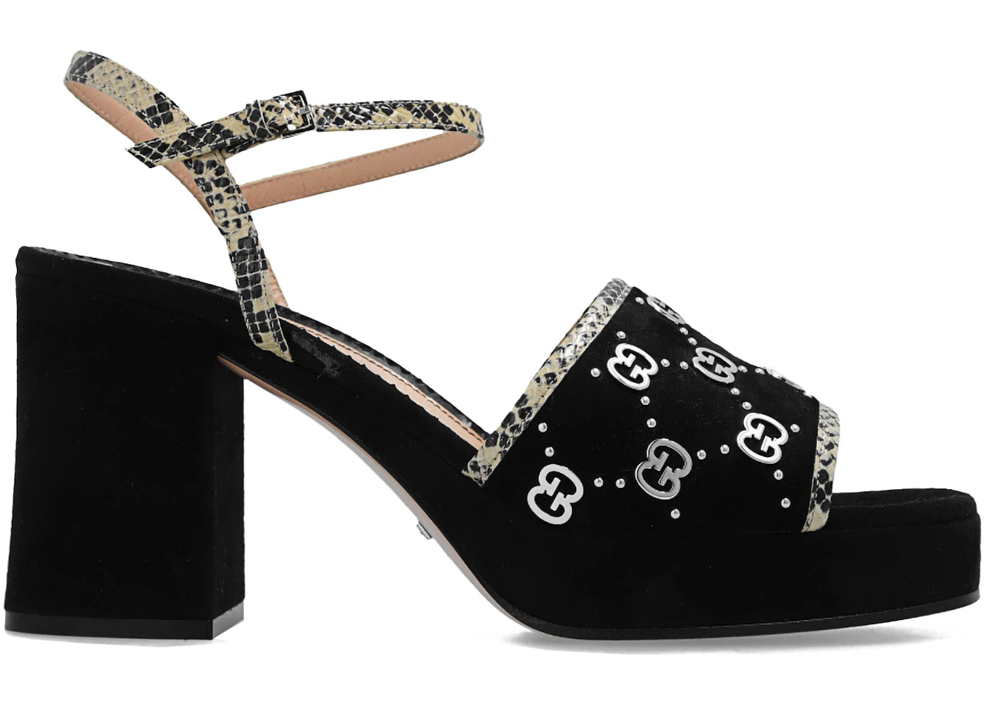 Gucci 60mm GG Suede Sandal Black (Women's)