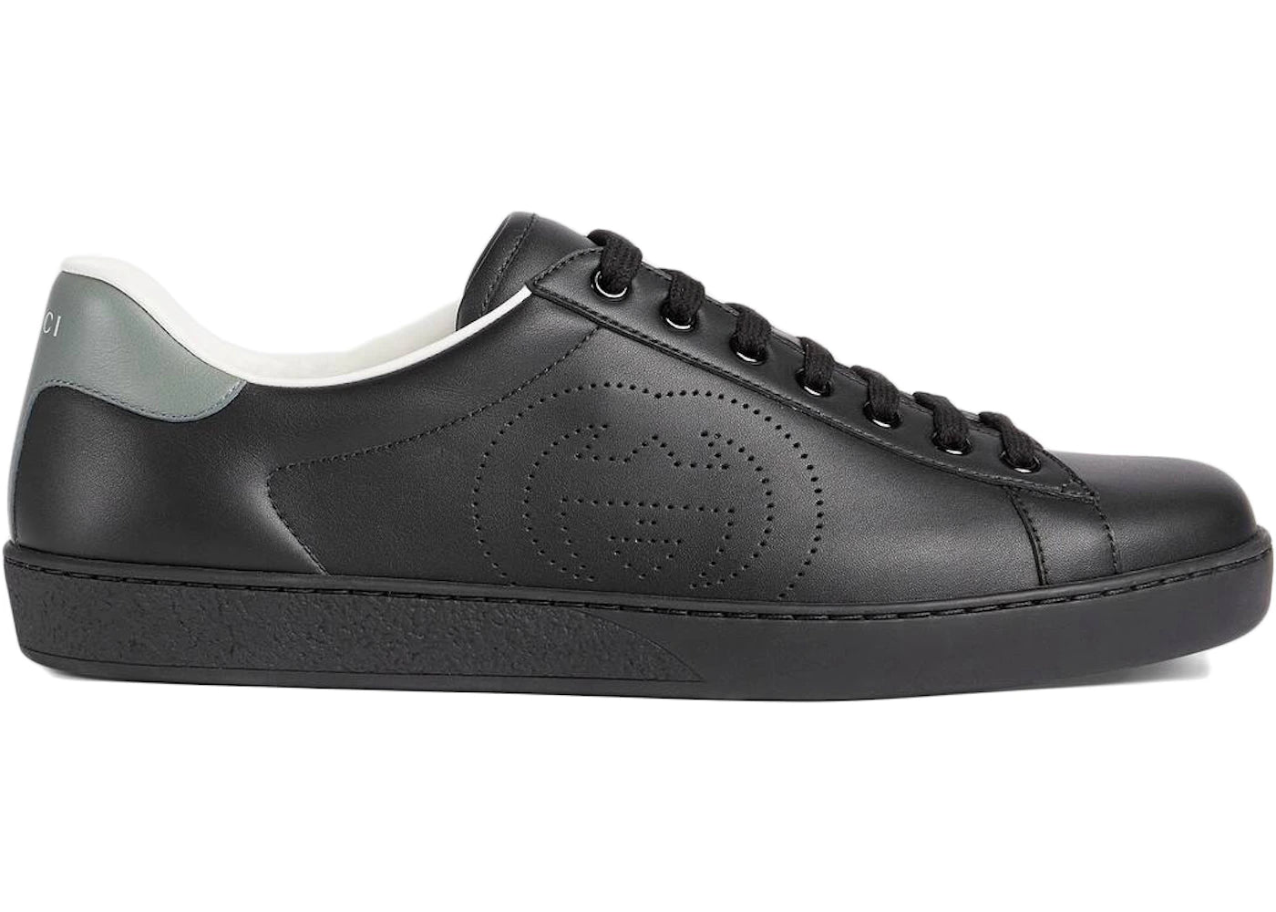 Gucci Ace Perforated Interlocking G Black