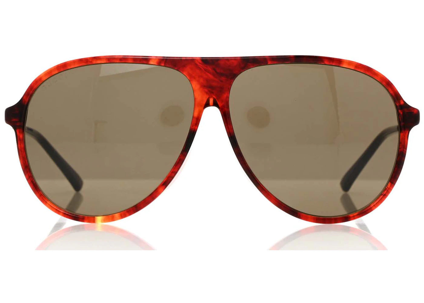 Gucci Acetate Shield Sunglasses Shiny Red Havana