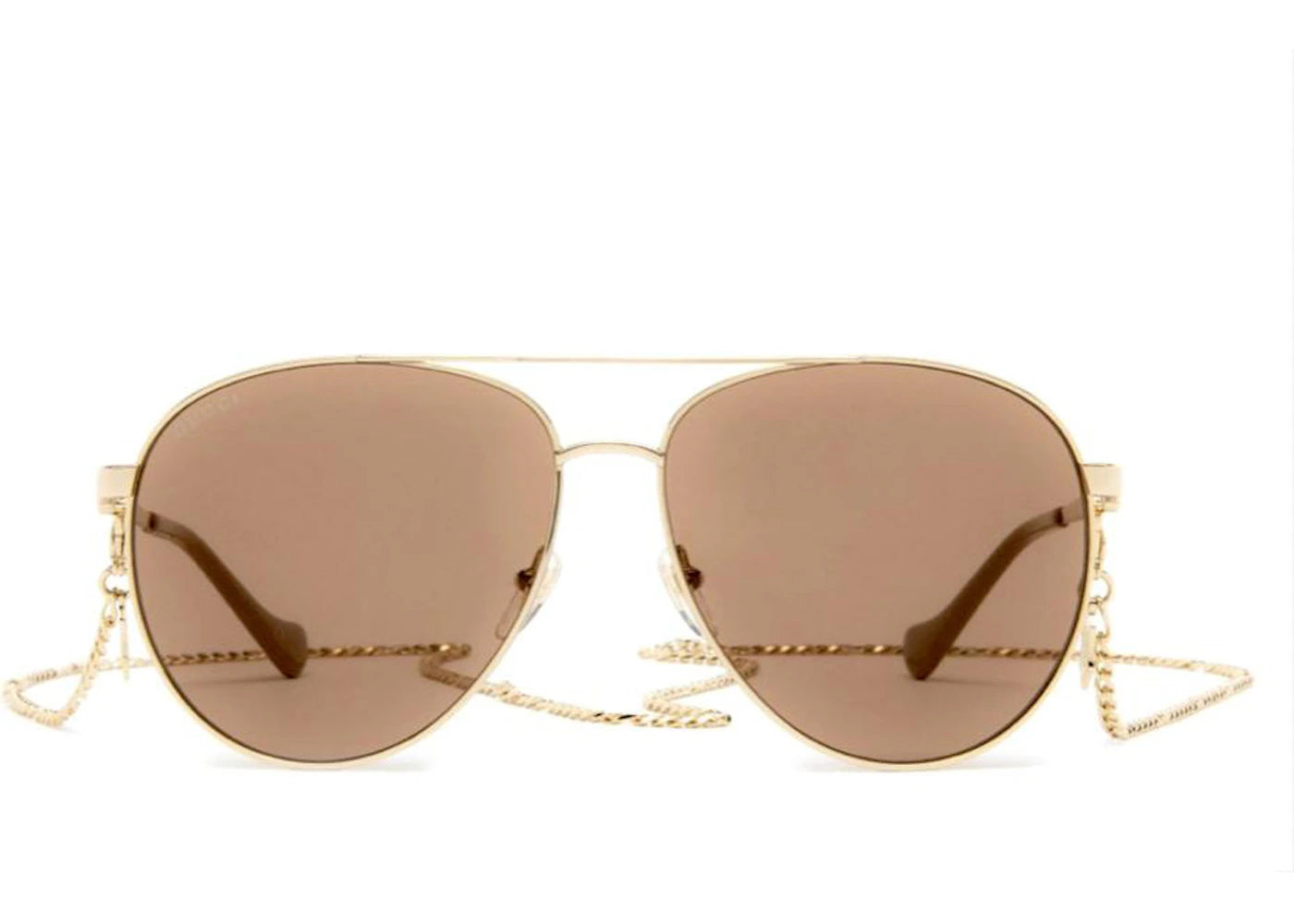 Gucci Aviator Chain Sunglasses Gold/Brown (GG1088S-004)