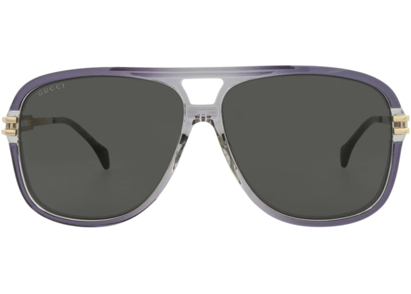 Gucci Aviator-Frame Acetate Sunglasses Grey Gold Grey (GG1105S-30012813-001)