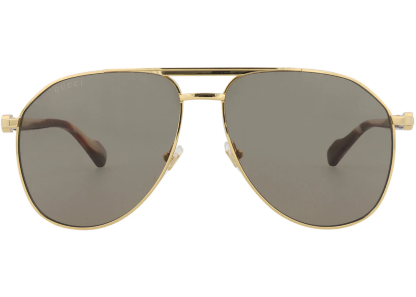 Gucci Aviator-Frame Metal Sunglasses Gold Gold Brown (GG1220S-30013416-002)