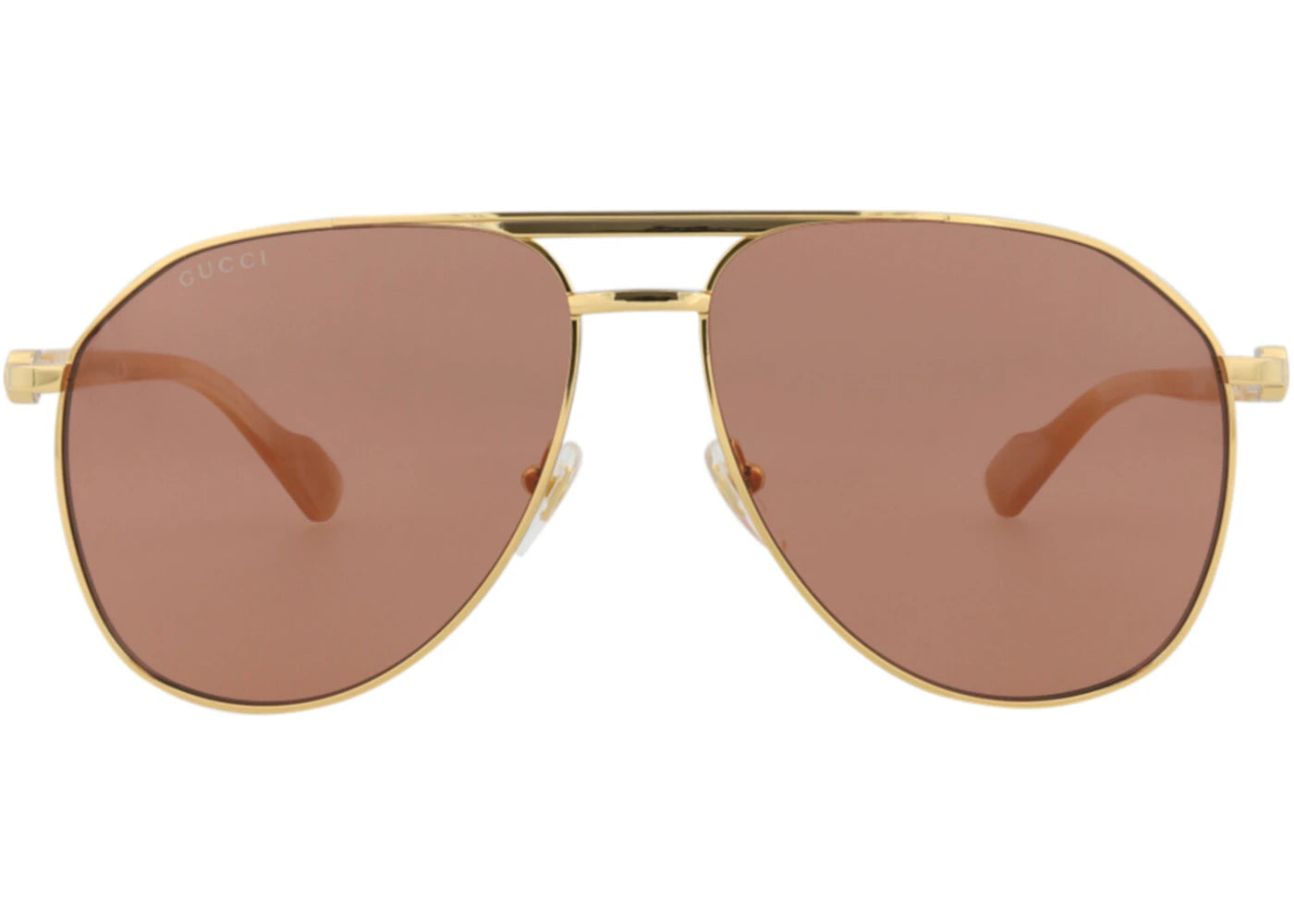 Gucci Aviator-Frame Metal Sunglasses Gold/Gold/Brown (GG1220S-30013416-003)