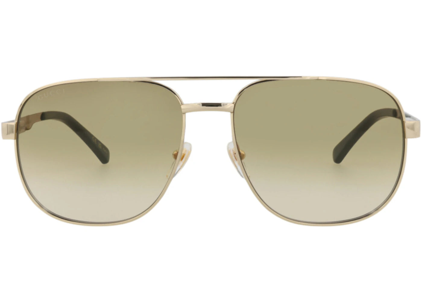 Gucci Aviator-Frame Metal Sunglasses Gold Gold Brown (GG1223S-30013480-001)