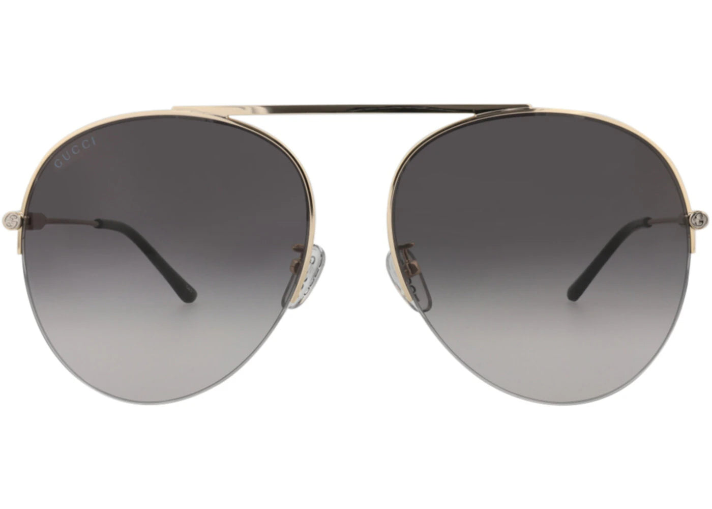 Gucci Aviator-Frame Metal Sunglasses Gold/Gold/Grey (GG1413S-30014423-001)