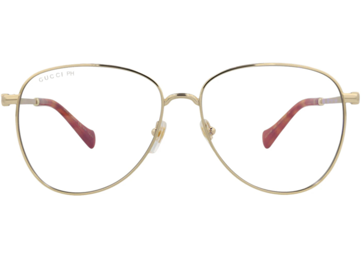 Gucci Aviator-Frame Metal Sunglasses Gold Gold Transparent (GG1419S-30014428-004)
