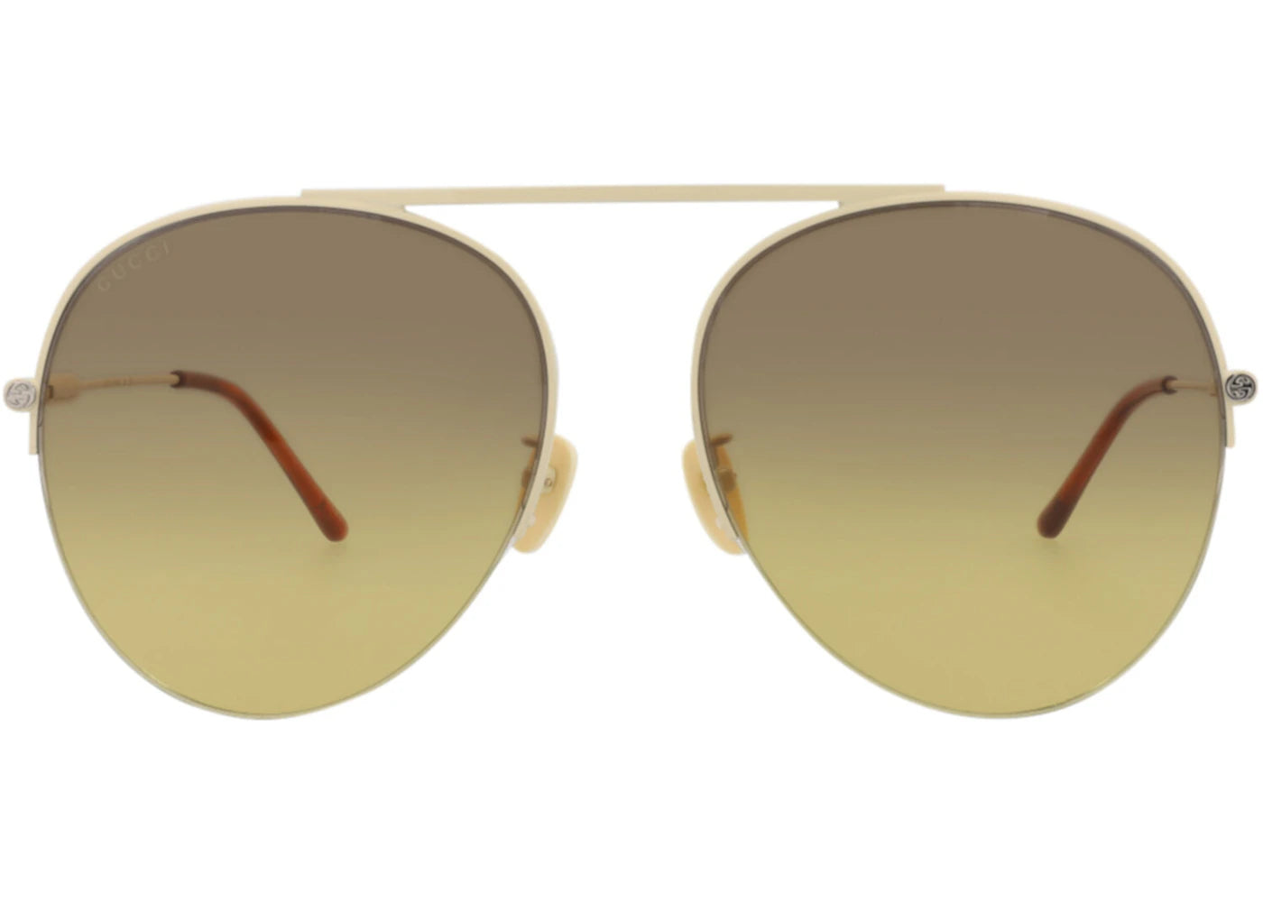 Gucci Aviator-Frame Metal Sunglasses Ivory/Ivory/Brown (GG1413S-30014423-004)