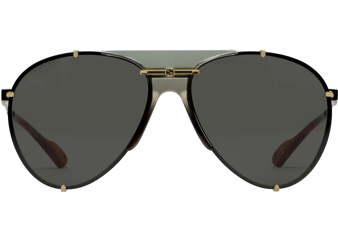 Gucci Aviator Metal Sunglasses Ruthenium Grey (‎624148 I3330 8012)