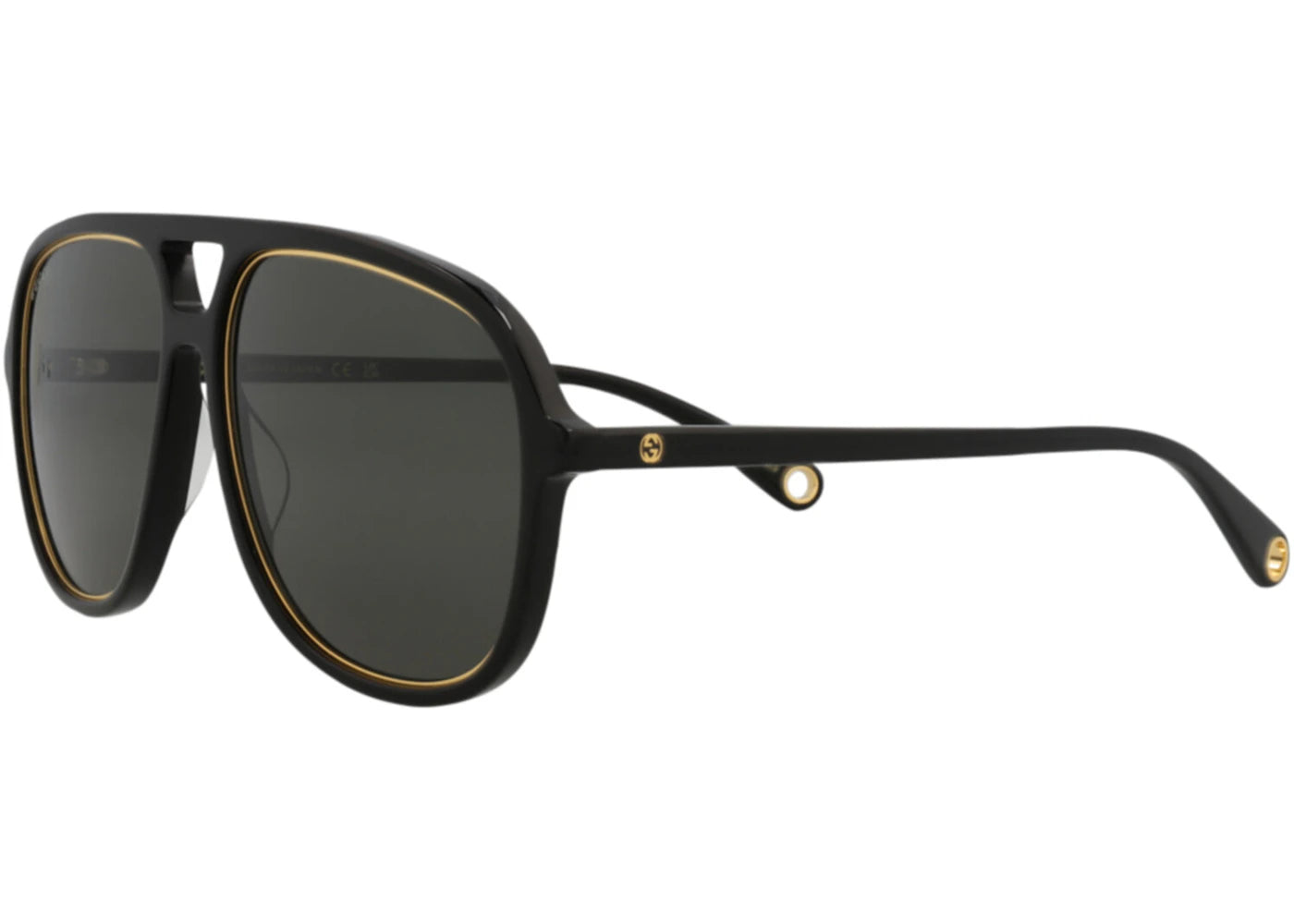 Gucci Aviator Sunglasses Black/Black/Grey (GG1077S-30012797-001)