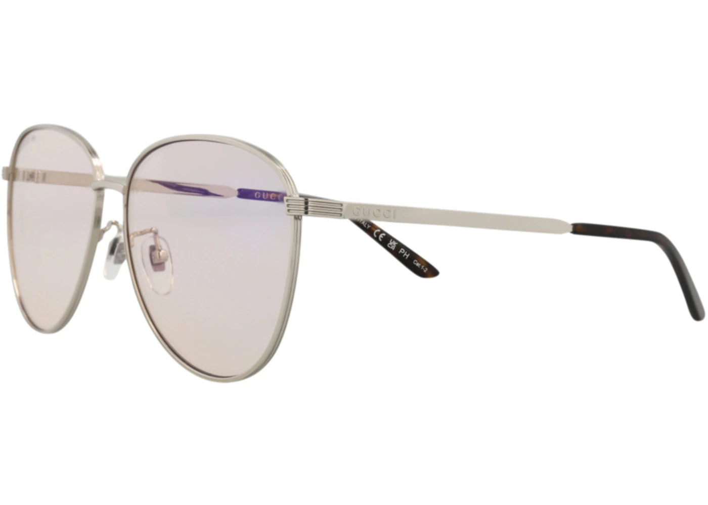 Gucci Aviator Sunglasses Silver/Silver/Yellow (GG0945SA-30010554-005)