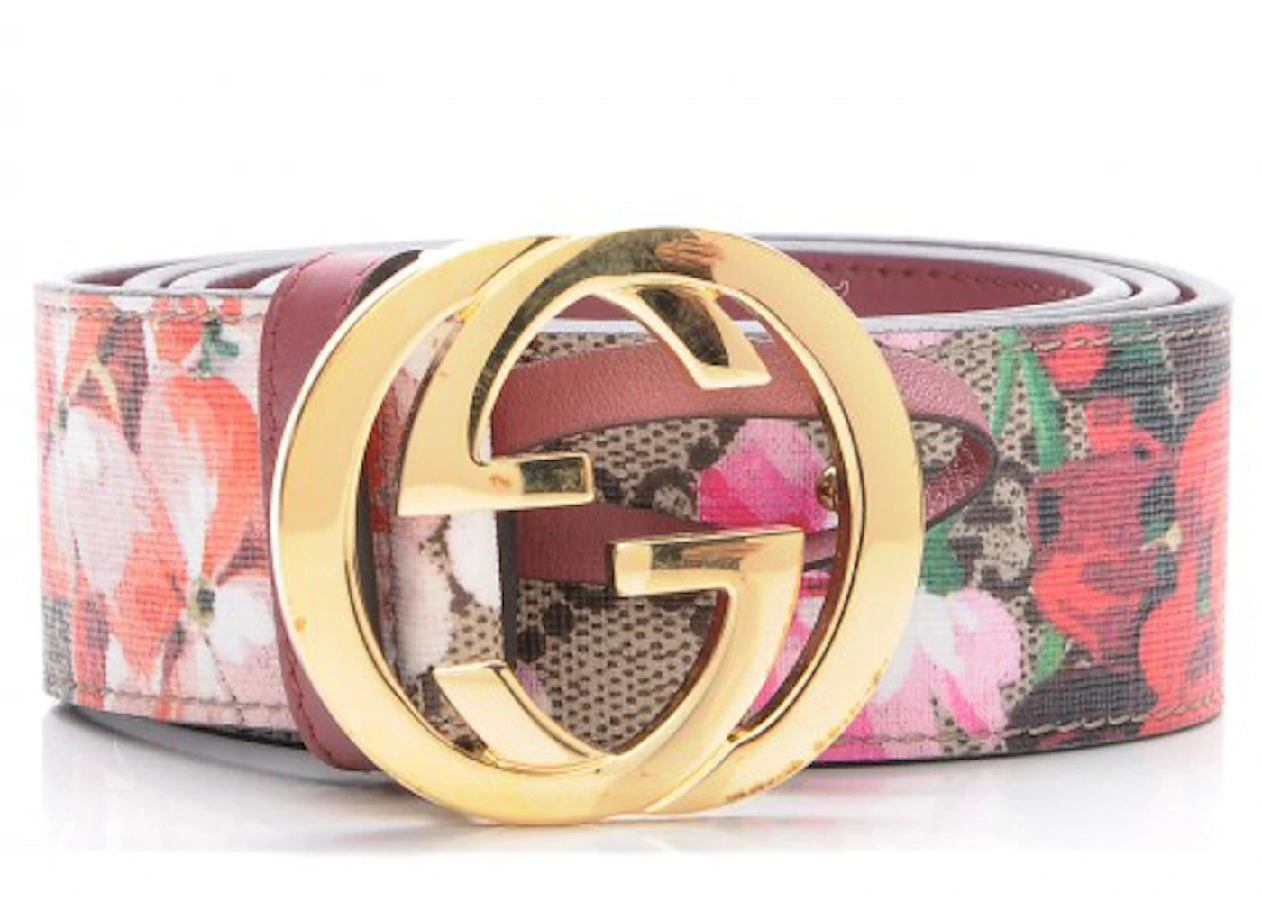 Gucci Belt GG Supreme Blooms Pink