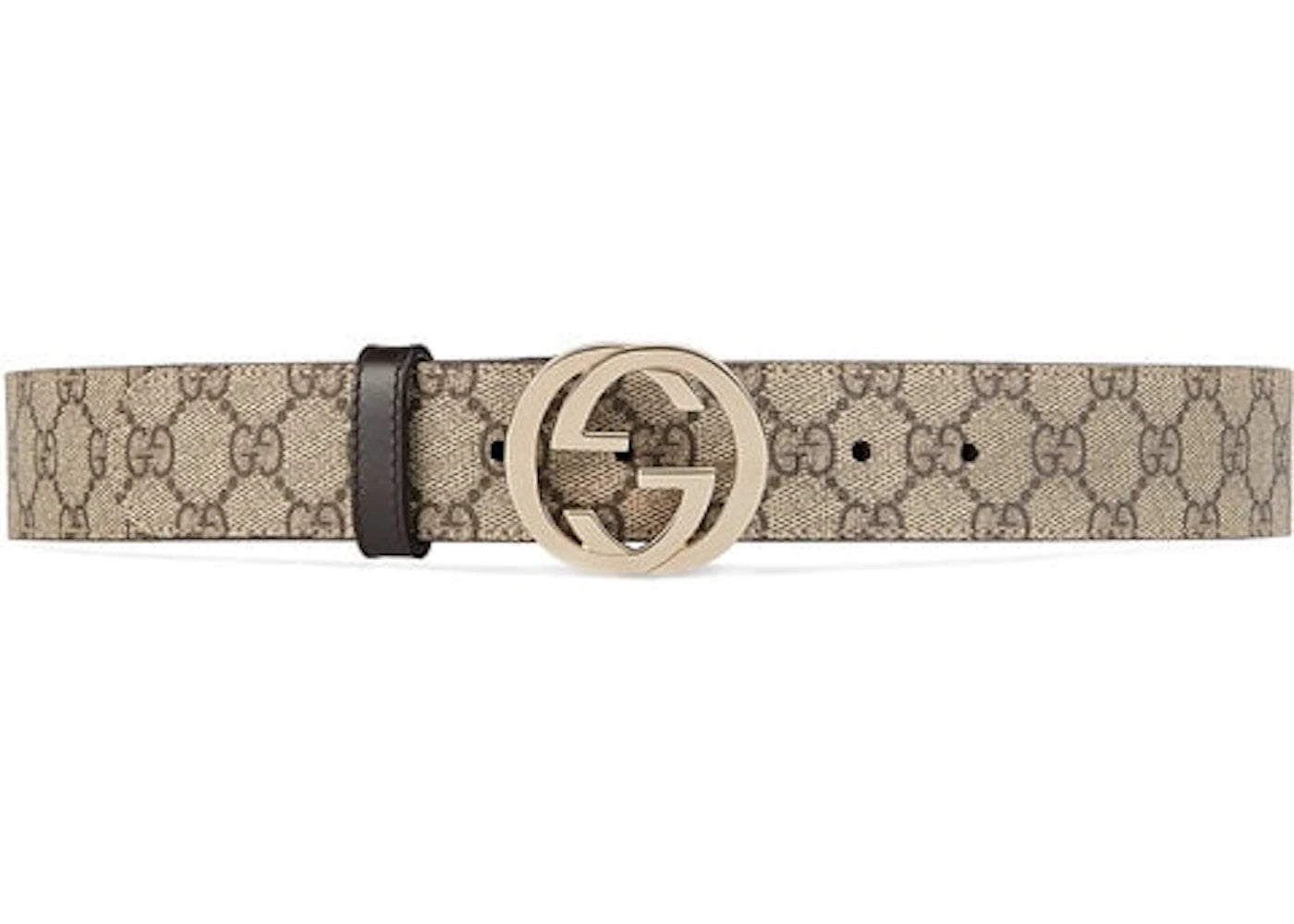 Gucci GG Supreme Belt Gold-tone G Buckle Brown