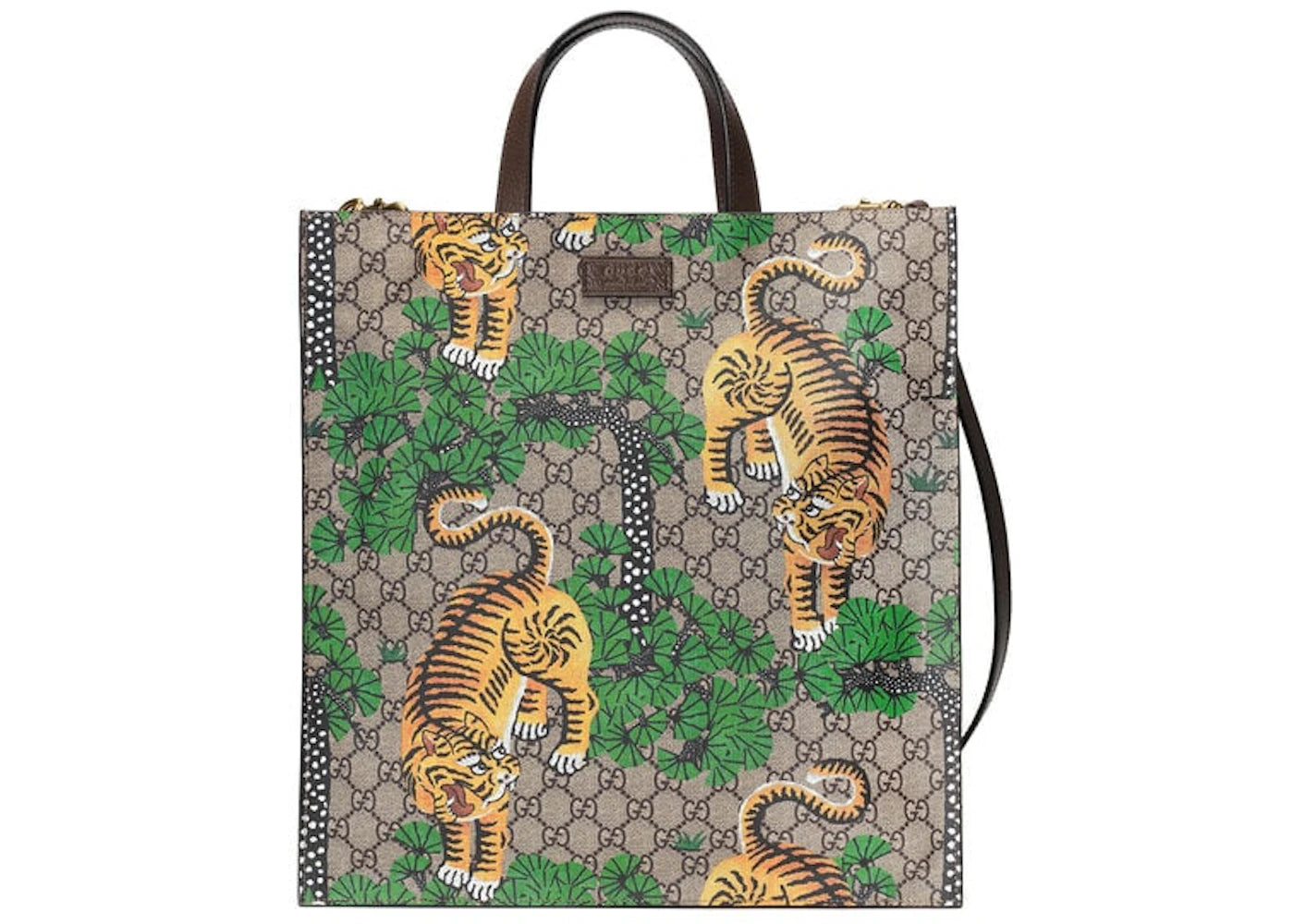 Gucci Bengal Tiger Tote Supreme GG Large Brown Multicolor