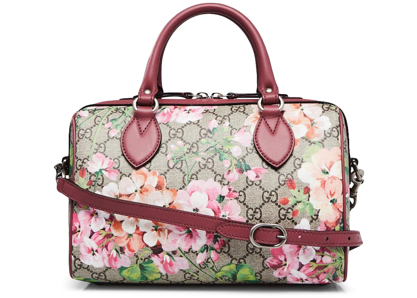 Gucci Boston Bag GG Supreme Blooms Small Brown/Pink