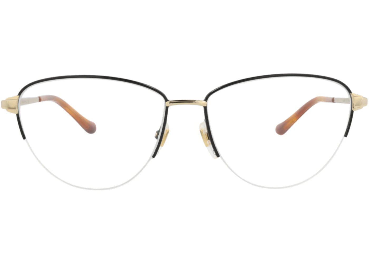 Gucci Cat Eye-Frame Metal Optical Frames Black Gold Transparent (GG0580O-30008147-002)