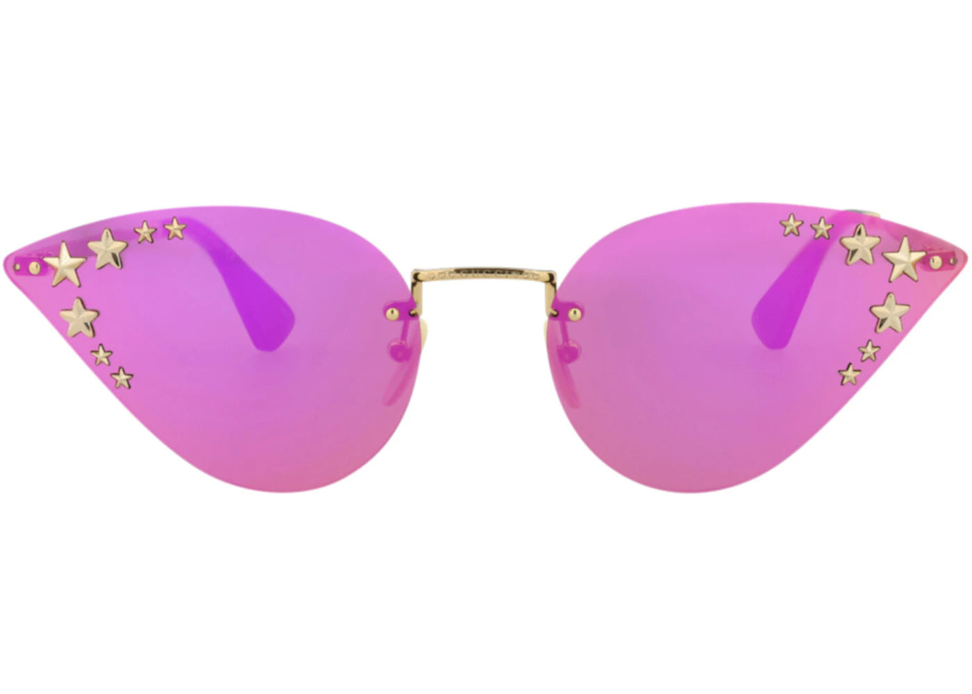Gucci Cat Eye-Frame Metal Sunglasses Gold Gold Pink (GG0898S-30010504-003)