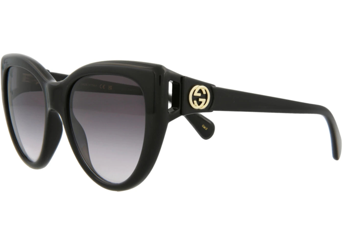 Gucci Cat Eye Sunglasses Black/Black/Grey (GG0877S-30010262-001)