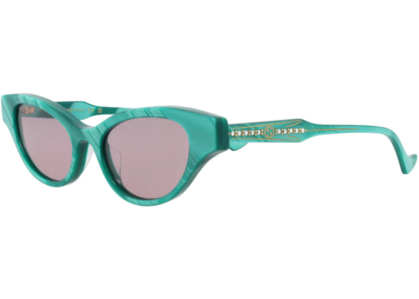 Gucci Cat Eye Sunglasses Green Green Violet (GG1298S-30013901-003)
