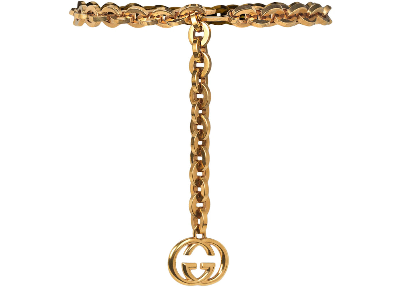 Gucci Chain Interlocking GG Charm Belt Gold