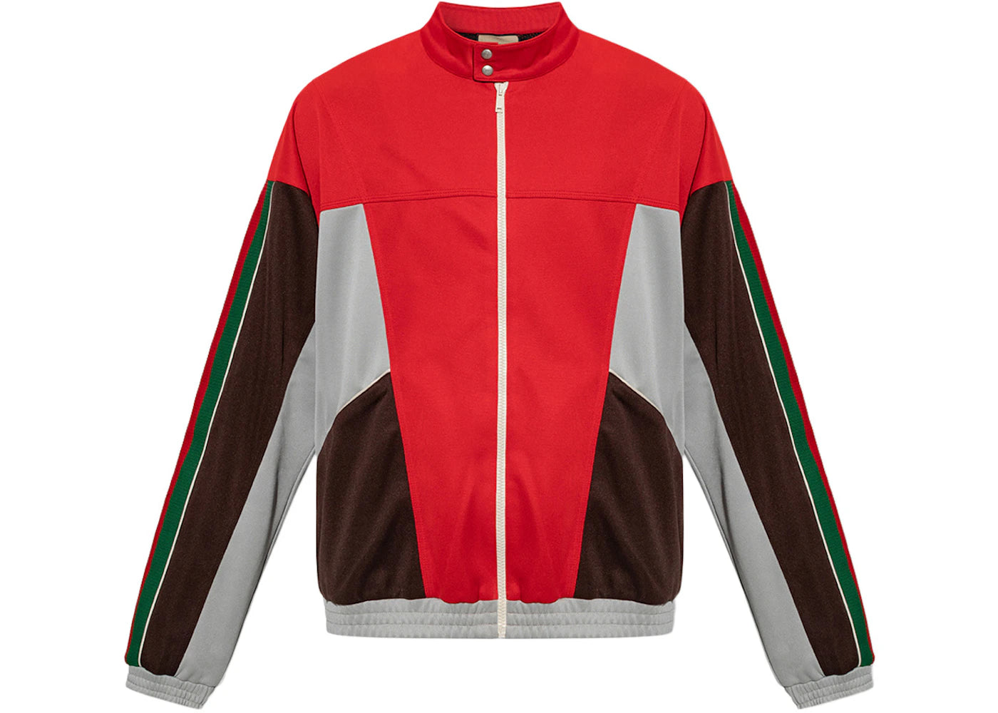 Gucci Color Block Zip Up Jacket Red/Green/Brown