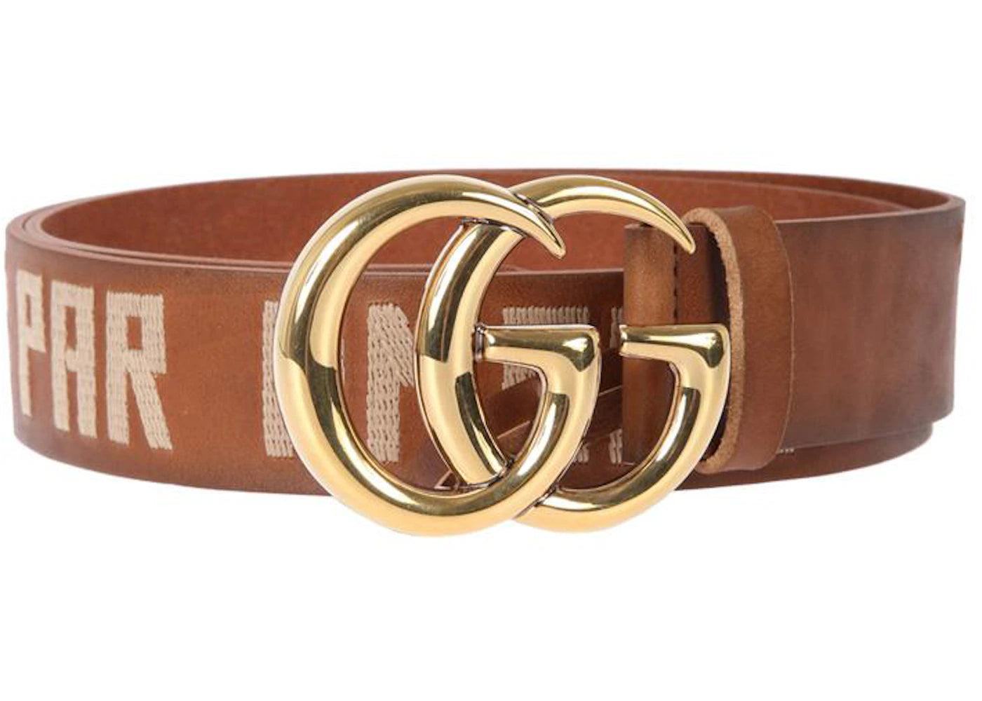 Gucci Double G Belt L'Aveugle par Amour 1.5"W Brown
