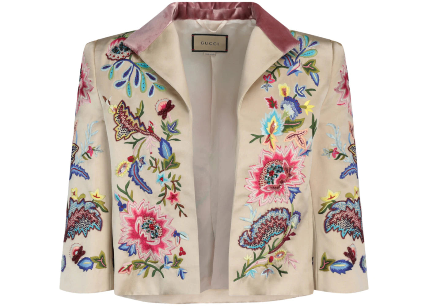 Gucci Embroidered Silk Duchess Jacket Multi