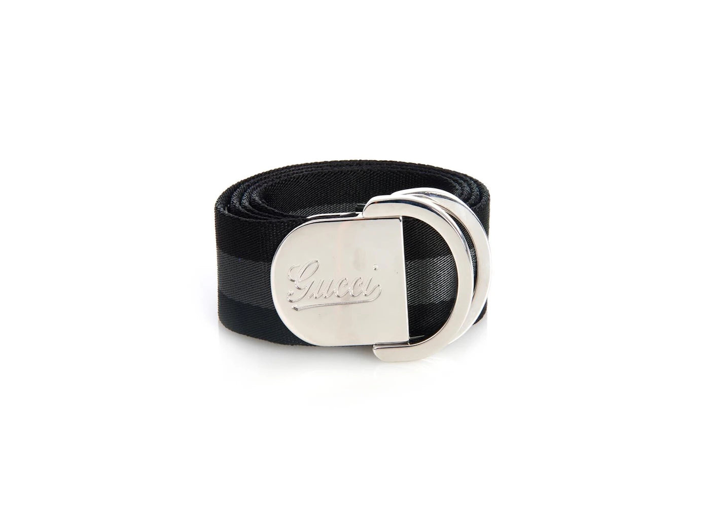 Gucci Engraved Belt Canvas Black/Grey