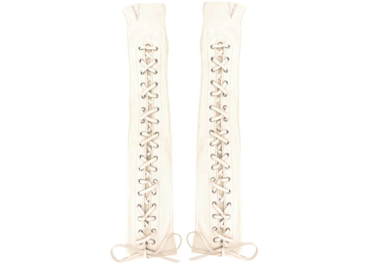 Gucci Frisco Lace-Up Fingerless Gloves White