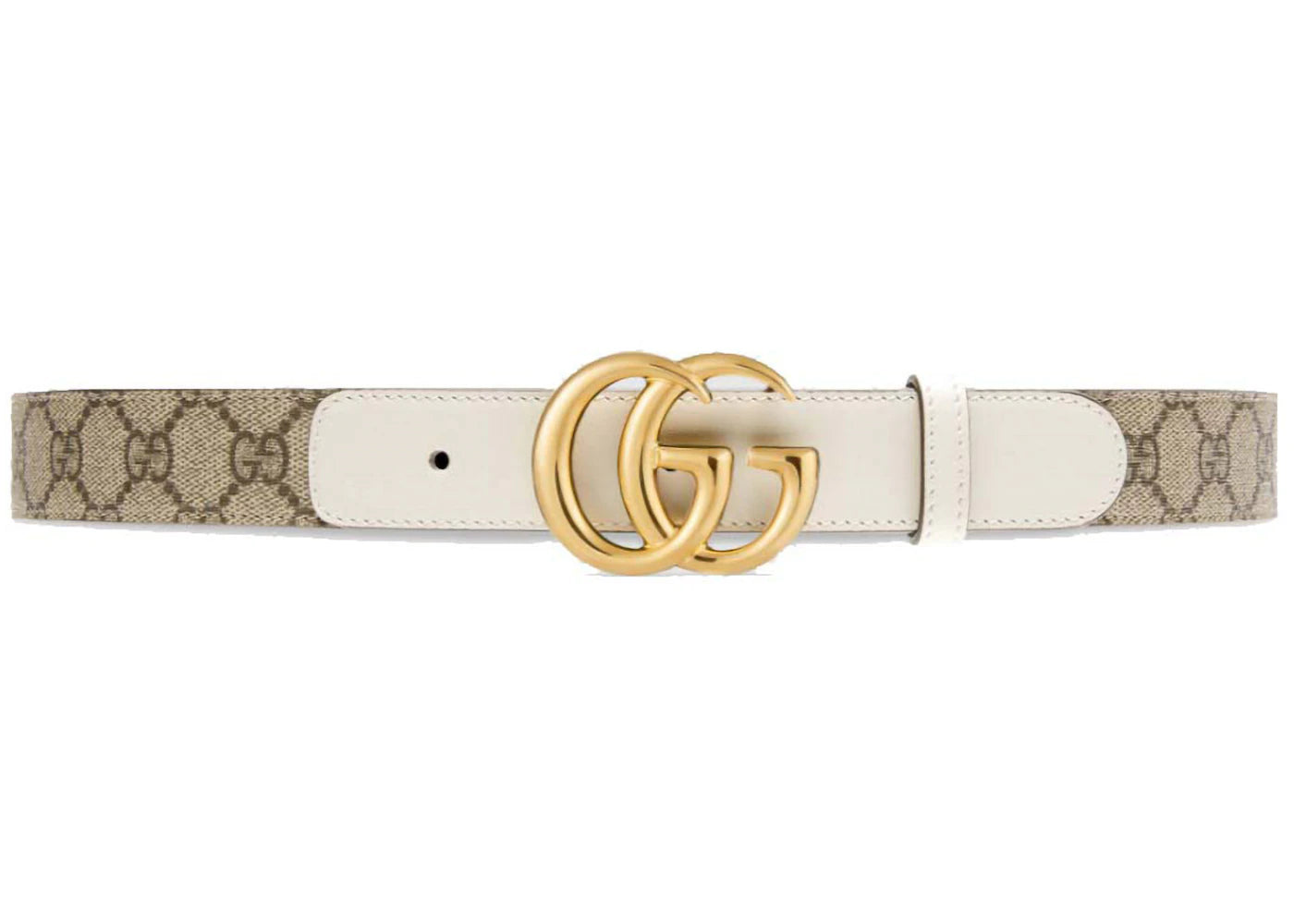 Gucci GG Belt Double G Buckle 1 Width Belt White