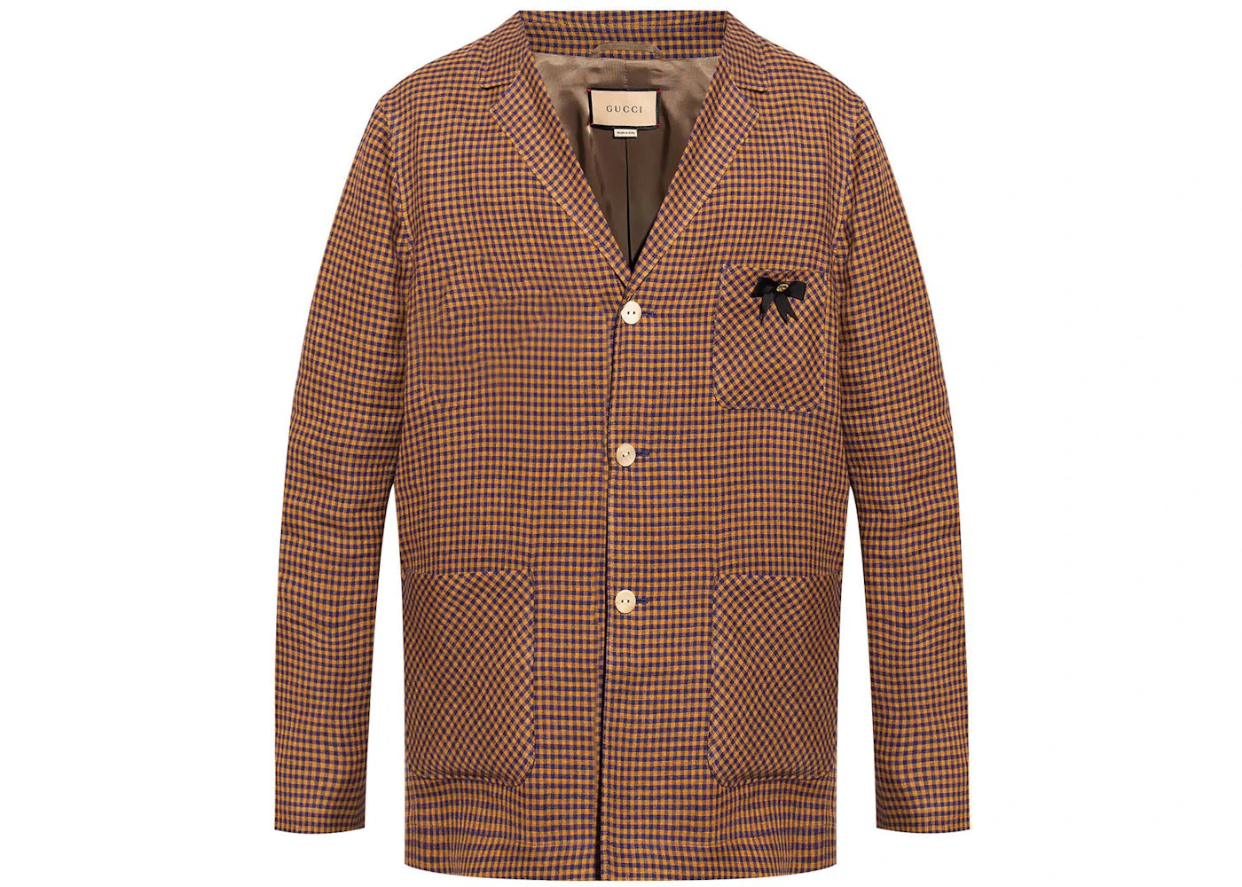 Gucci GG-Bow Check Blazer Brown