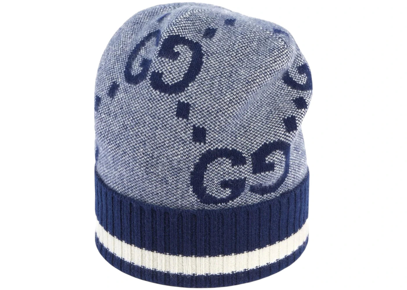 Gucci GG Knit Cashmere Beanie Blue