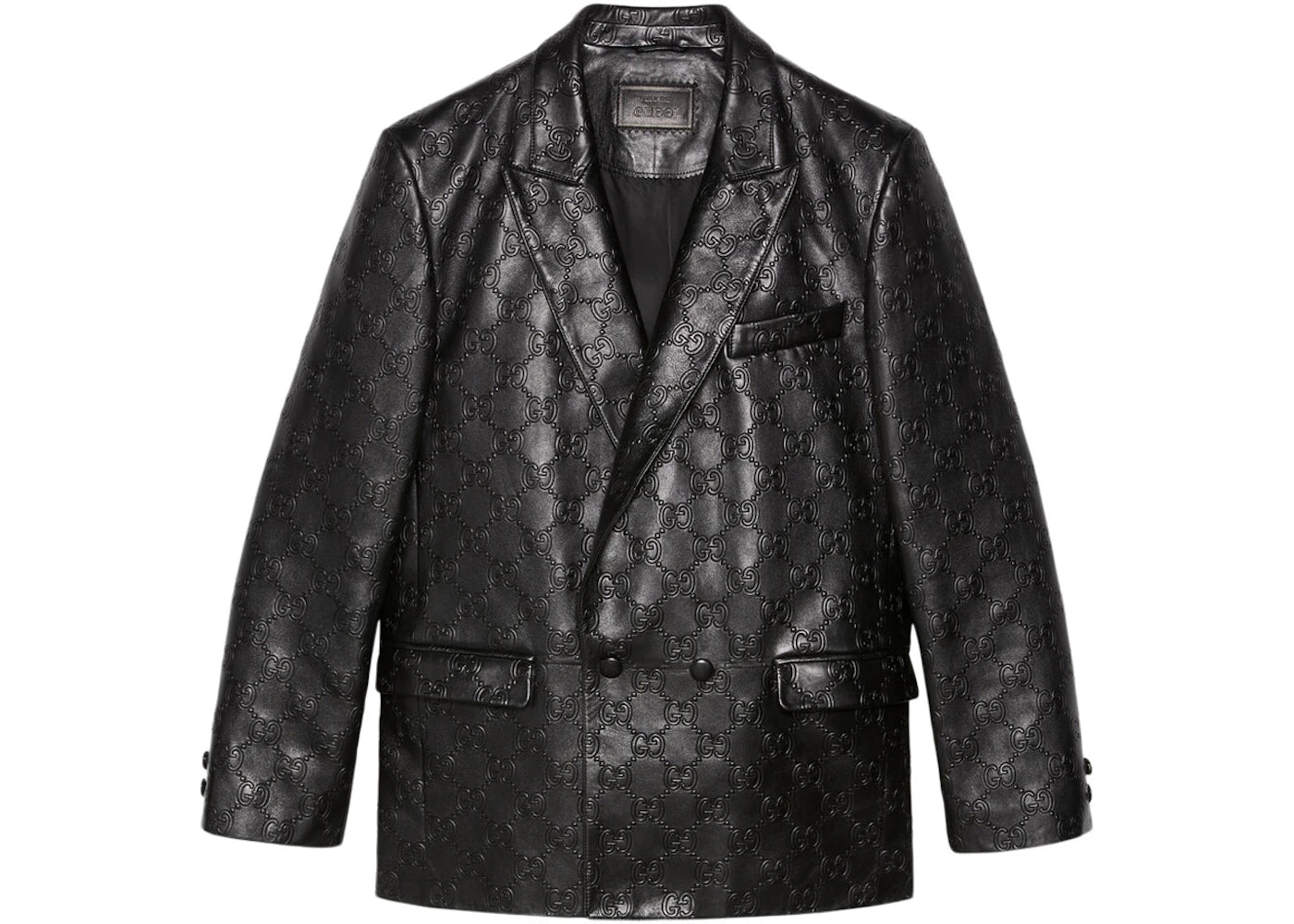 Gucci GG Leather Jacket Black