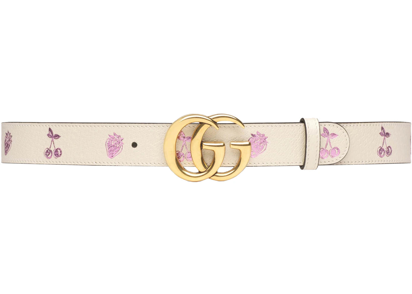 Gucci GG Marmont Thin Belt White