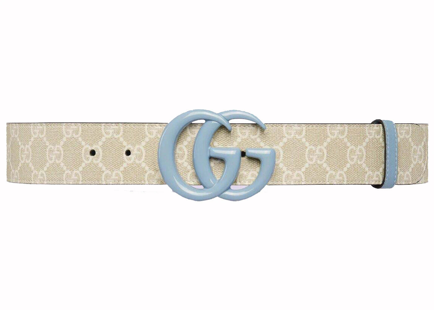 Gucci GG Marmont Wide Belt Light Blue/Beige
