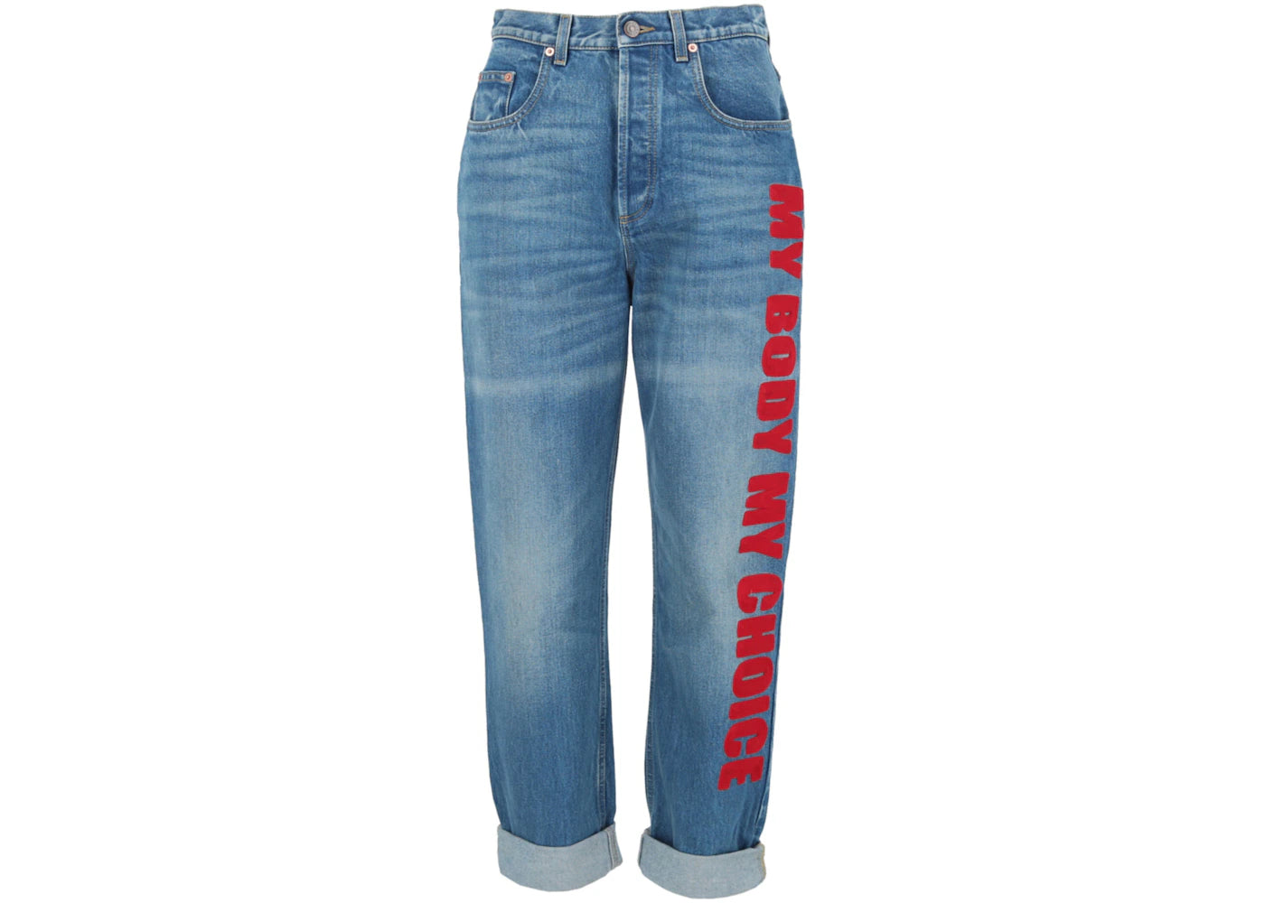 Gucci Graphic Applique Jeans Blue/Red