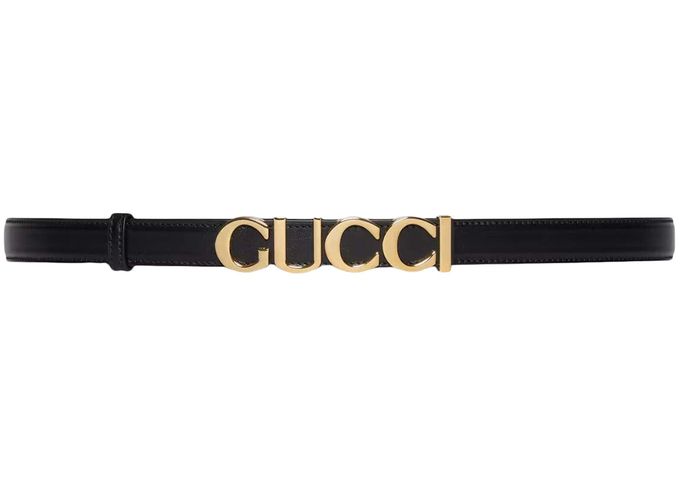 Gucci Buckle Thin Belt Black