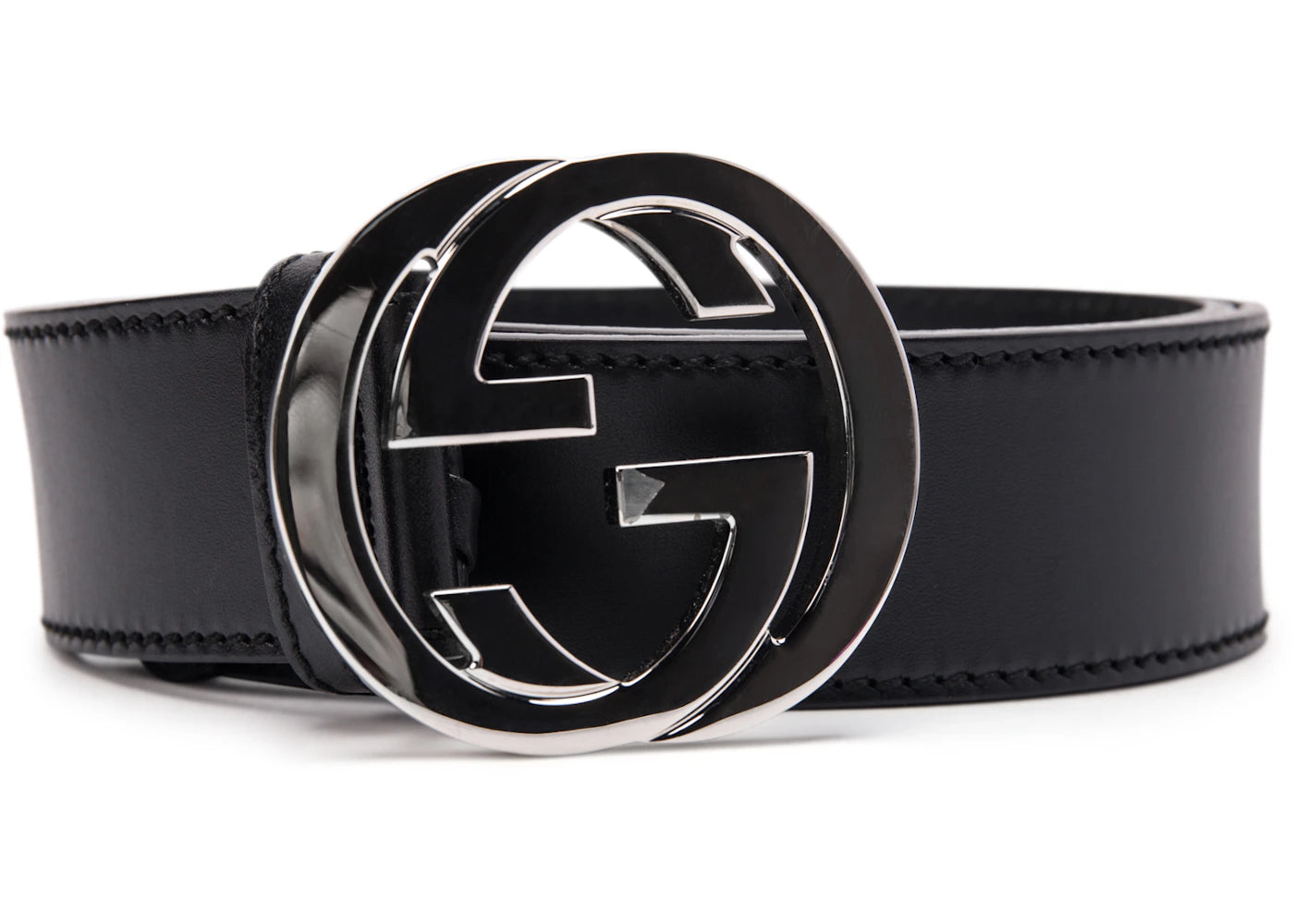 Gucci Interlocking GG Silver-tone Belt Black