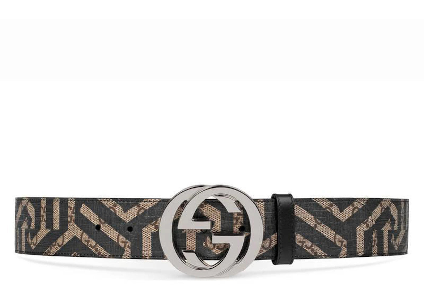 Gucci Interlocking G Belt GG Supreme Caleido 1.5W Beige/Ebony/Black