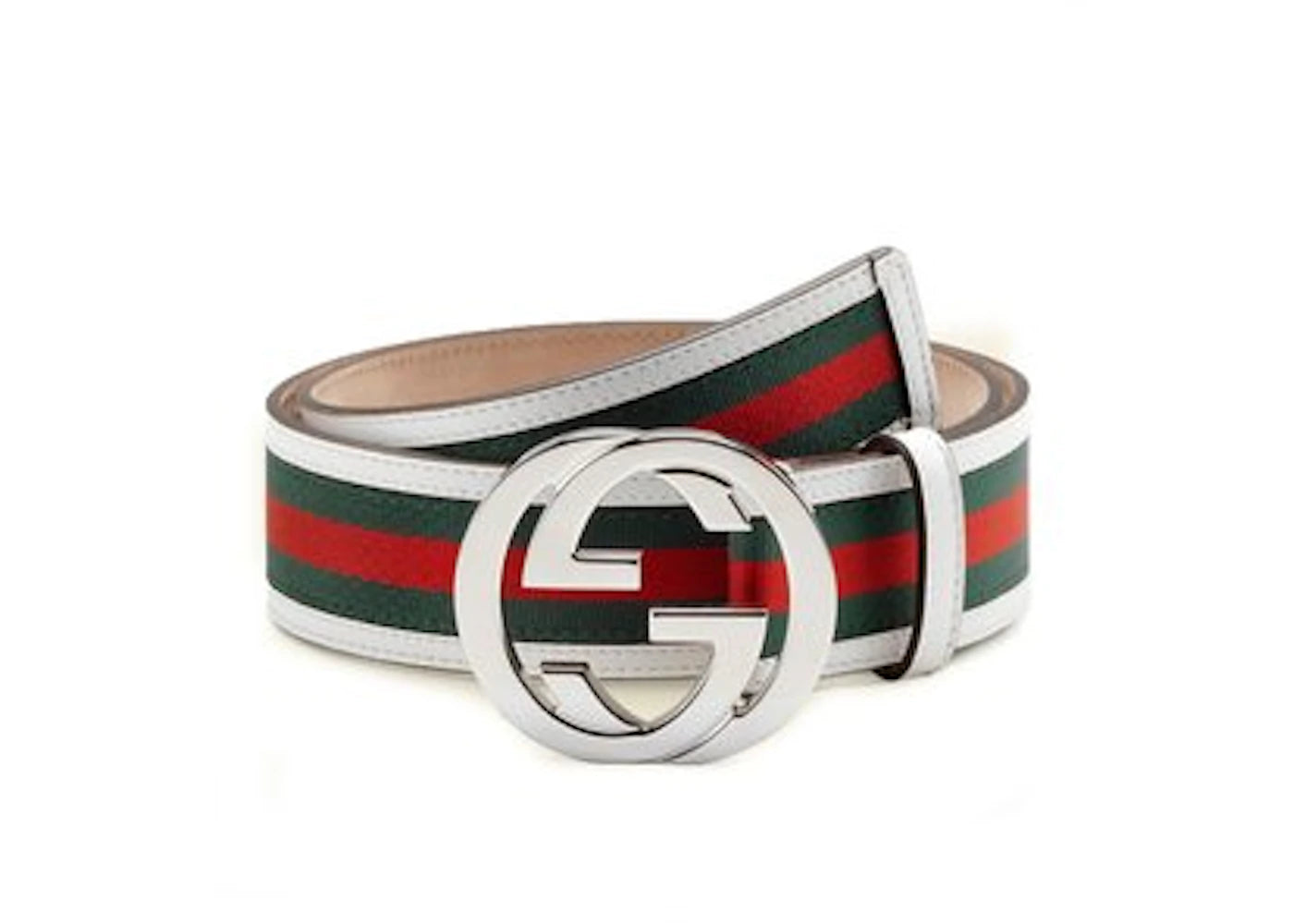 Gucci Interlocking G Belt Stripes White/Green/Red