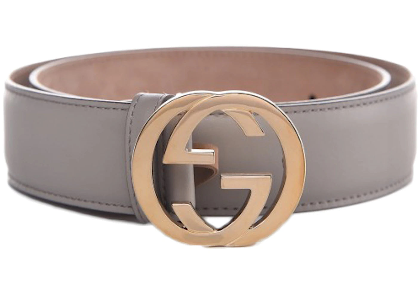 Gucci Interlocking G Leather Belt 1.5"W Grey