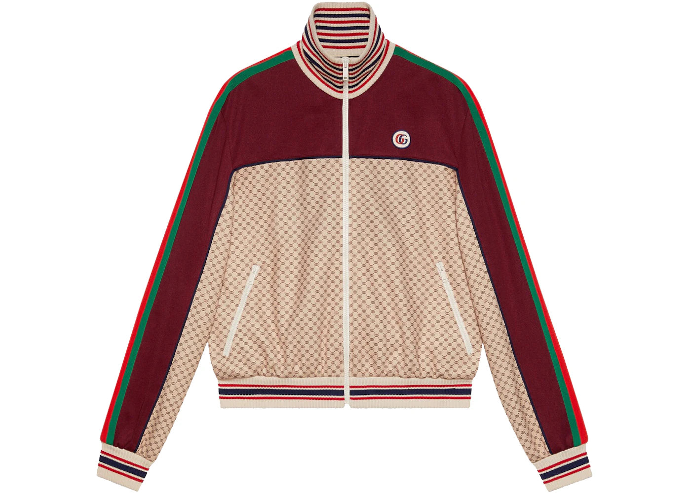 Gucci Interlocking G Print Jersey Jacket Beige