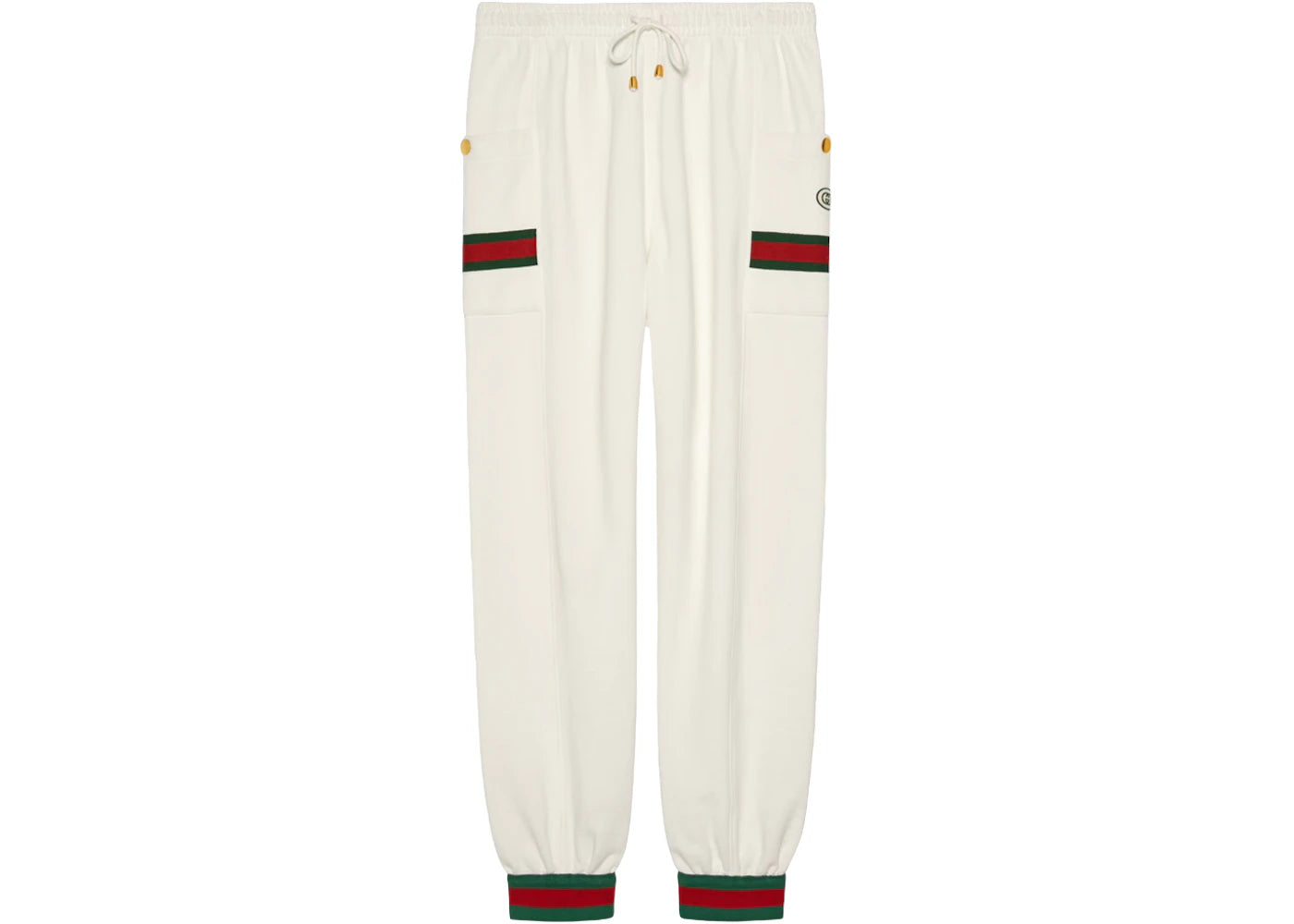 Gucci Jersey Jogging Pants With Web Washed Ivory